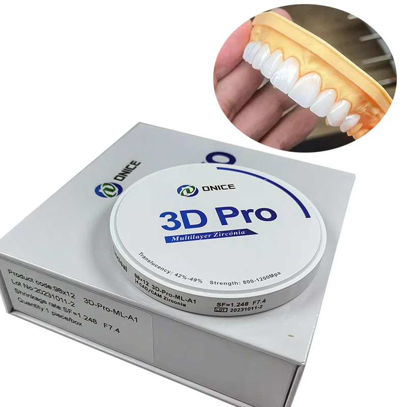 ONICE 3D Pro Многослойные циркониевые блоки 98 мм стоматологический лабораторный