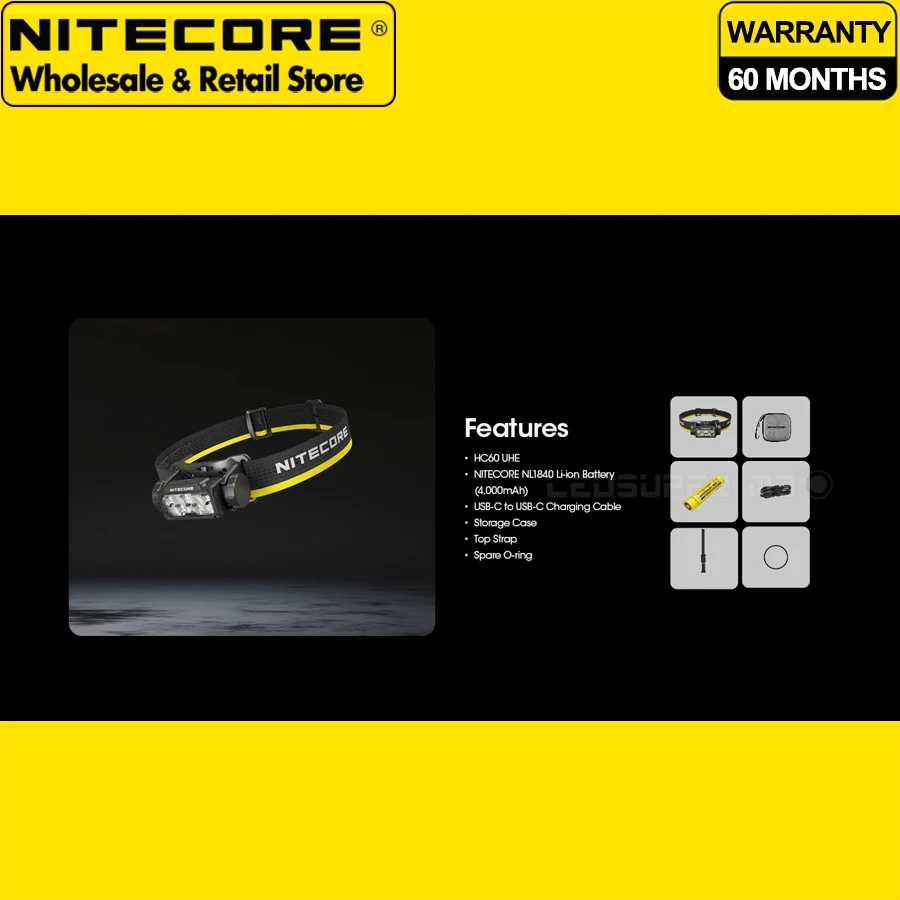 NITECORE HC60 UHE налобный фонарь 1600 люмен