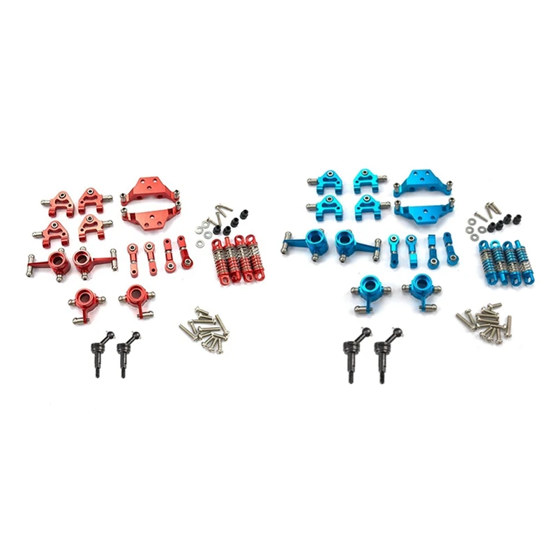 

2 Set Full Set Upgrade Parts Shock Absorber For Wltoys 1/28 K969 K979 K989 K999 P929 P939 Rc Car Parts - Blue & Red