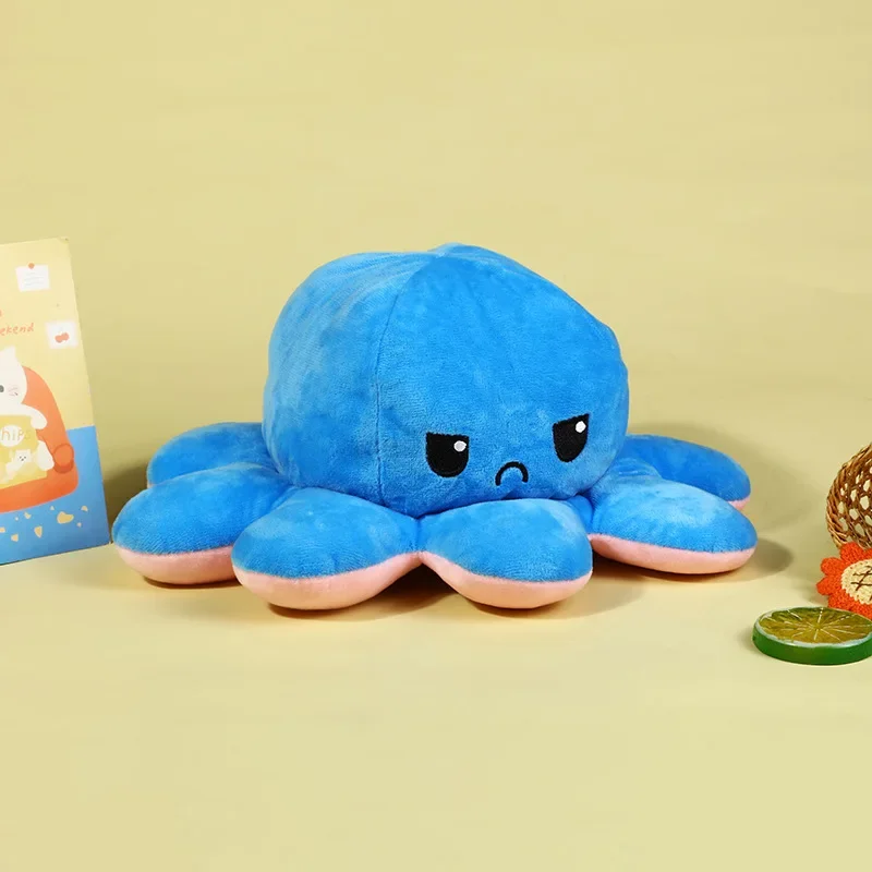 Мягкая плюшевая игрушка-Осьминог из флисовой ткани со сменным лицом