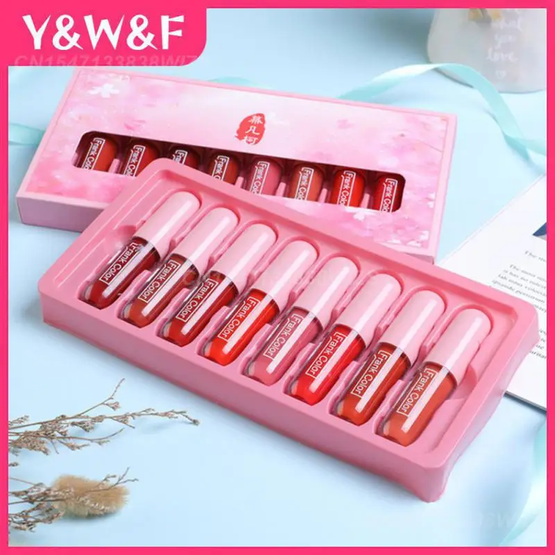 

Набор блеска для губ, 8 шт., бархатная Матовая жидкая помада, водостойкая стойкая Глянцевая губная помада, набор инструментов для макияжа губ...