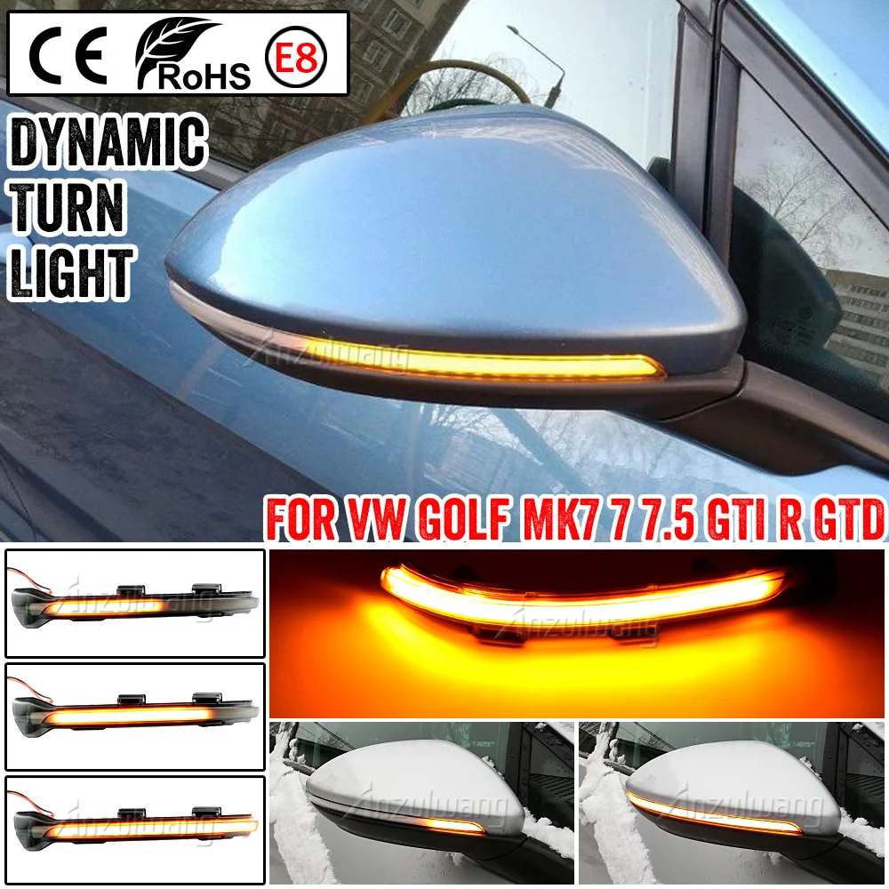 

Flowing Water Blinker Side Mirror Flashing Light LED Dynamic Turn Signal Light For VW Golf 7 MK7 7.5 GTI R Sportsvan Touran L II