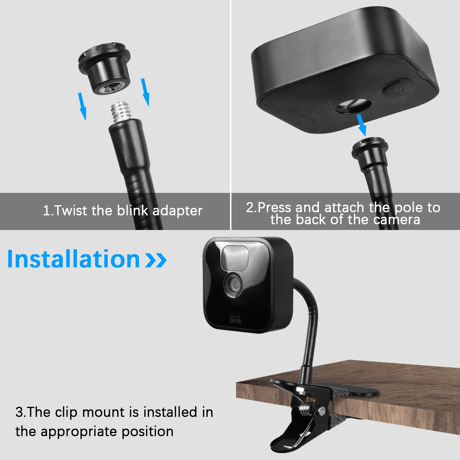 Гибкое крепление-зажим для камеры Blink Camera Serise XT/XT2 возможность мигания на улице