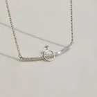 Серебристый циркониевый изогнутое ожерелье с короной для женщин, простая цепочка до ключиц, ювелирные изделия для помолвки, лучший подарок