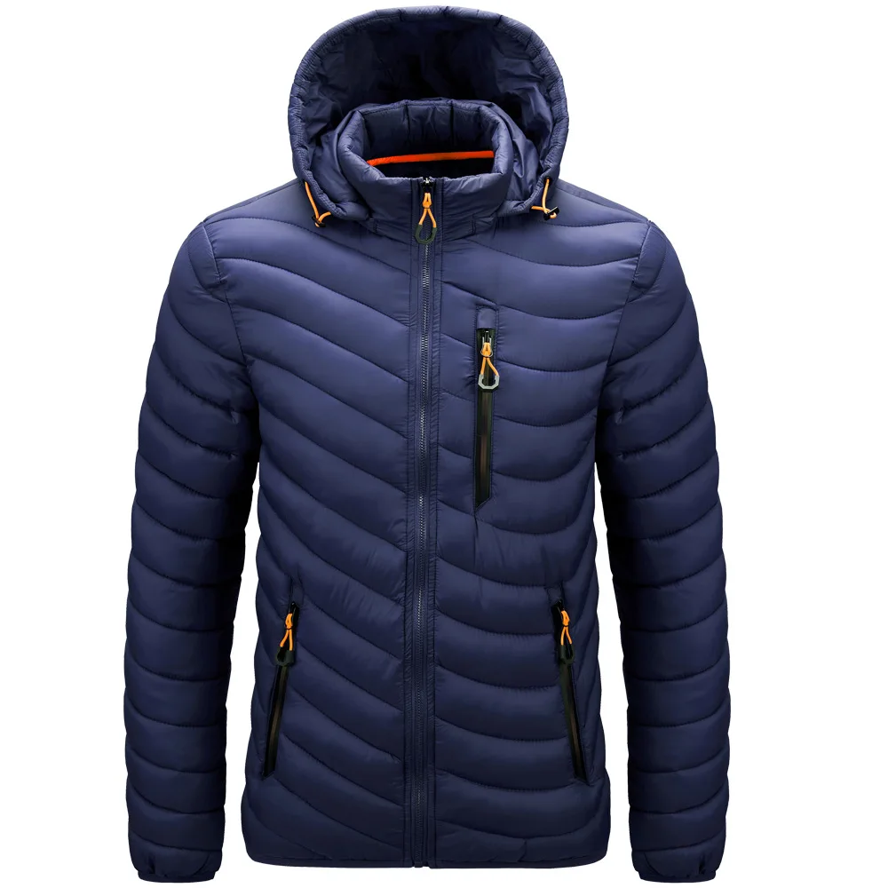 New Winter Warm Waterproof Down Jacket Men Down Coat Autumn Sweatshirt With Zipper Fashion Casual Slim Hooded Jackets Outerwear