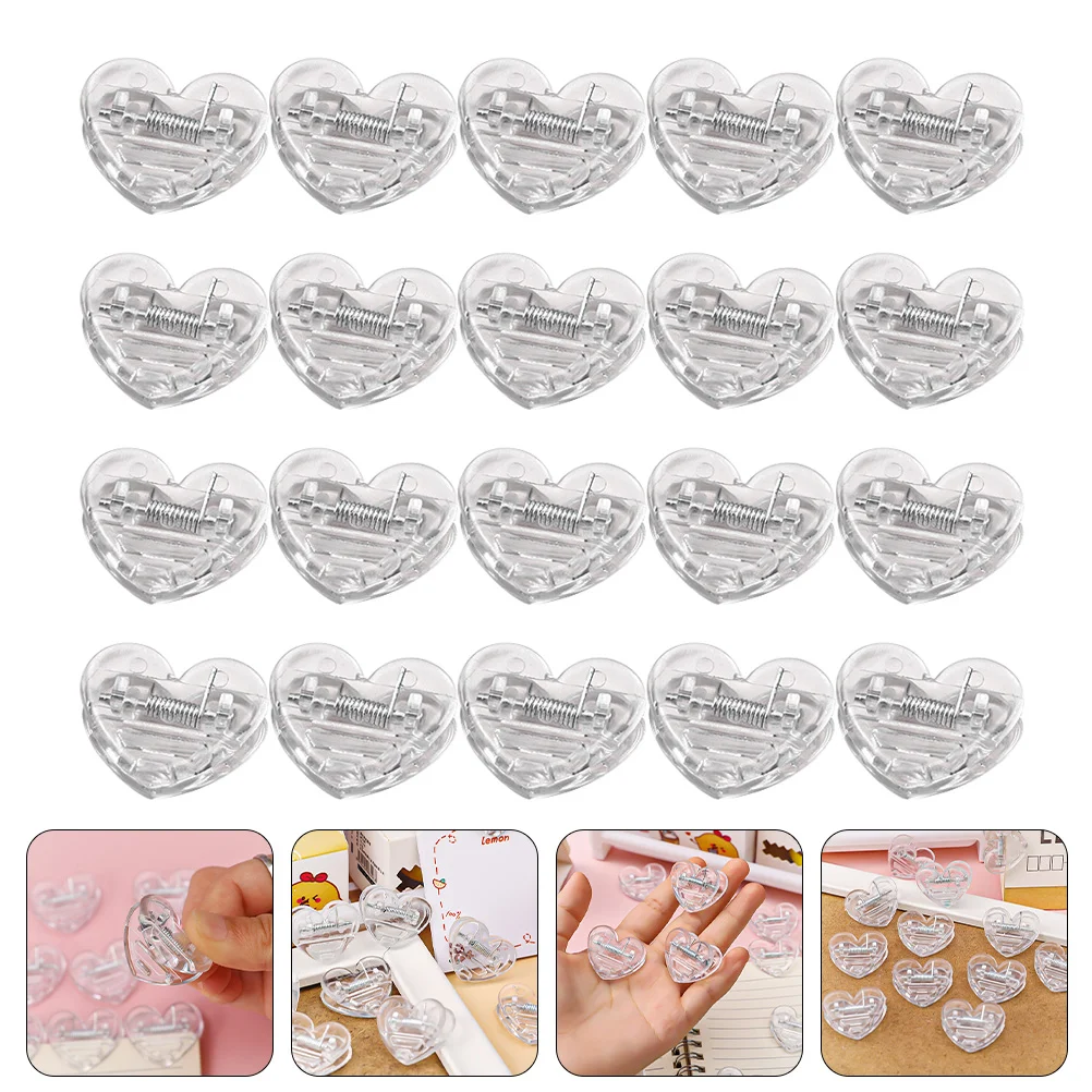 

20Pcs Adorable Photo Clips Multi-function Picture Clips Heart Shaped Photo Clamps