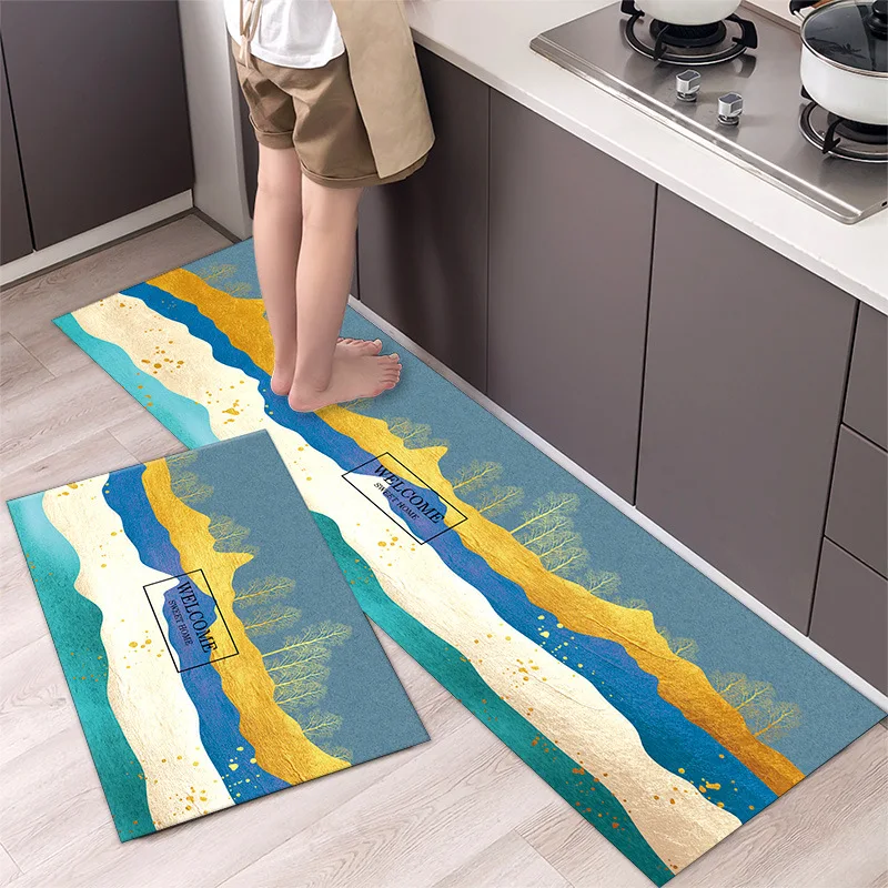 

Long Kitchen Area Rugs Waterproof Wipeable Comfort Standing Home Carpet Wash Free Dirty Resistant Absorbent Long Strip Mat