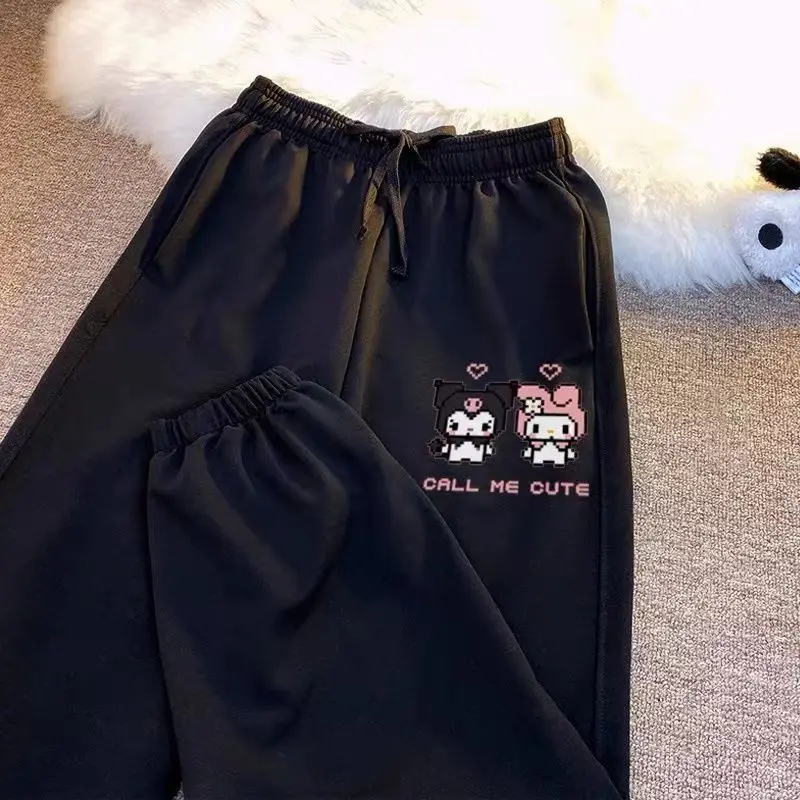 

Kawaii Kuromi My Melody Cinnamoroll Anime Sanrioed Straddle Versatile Loose Relaxed Breathable Sweat Absorbing Sweat Pants