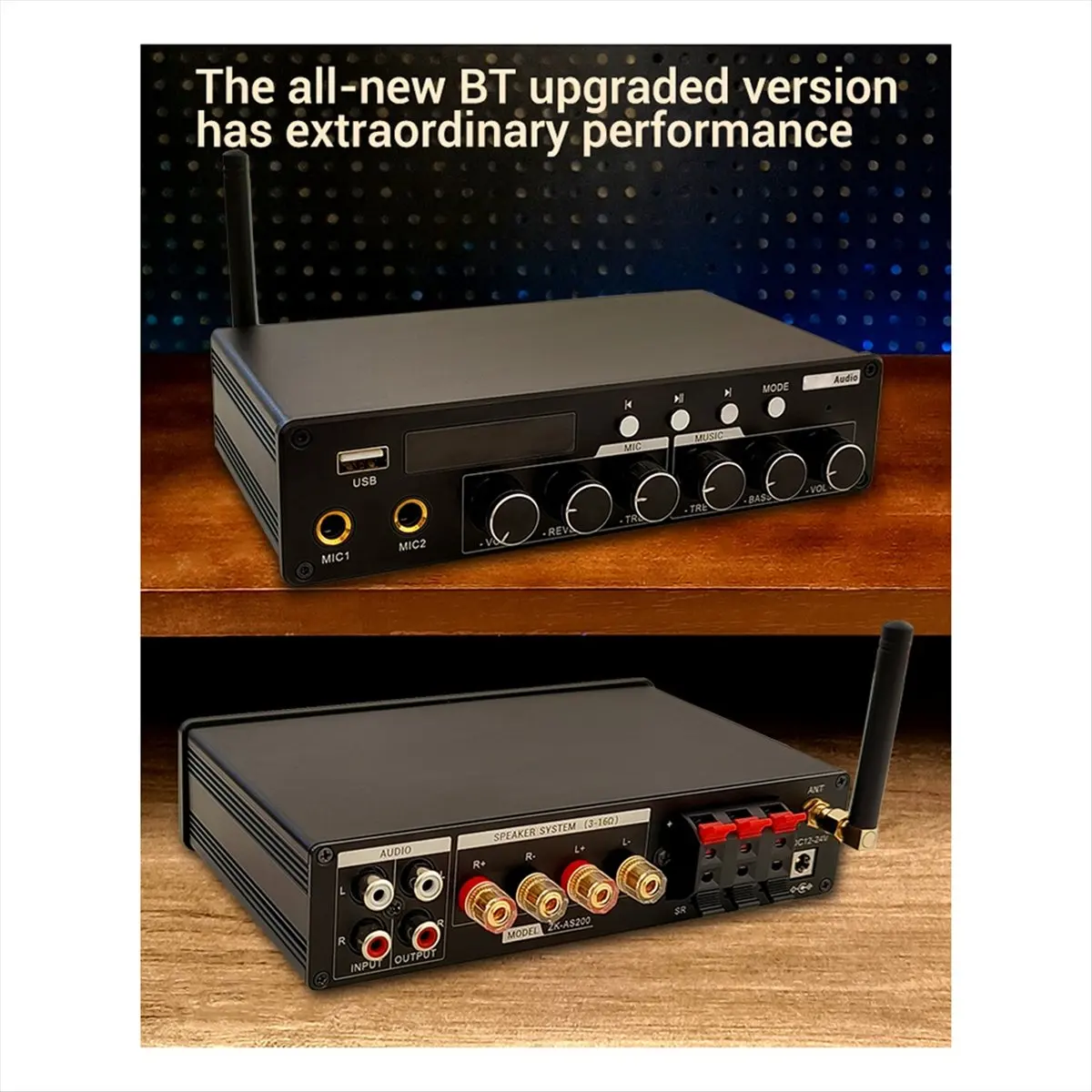 Фото DT77 AS200 200W TPA3116D2 Усилитель мощности для домашнего кинотеатра и караоке с Bluetooth, 2.0/5.0/5.1-канальный, многофункцио №3