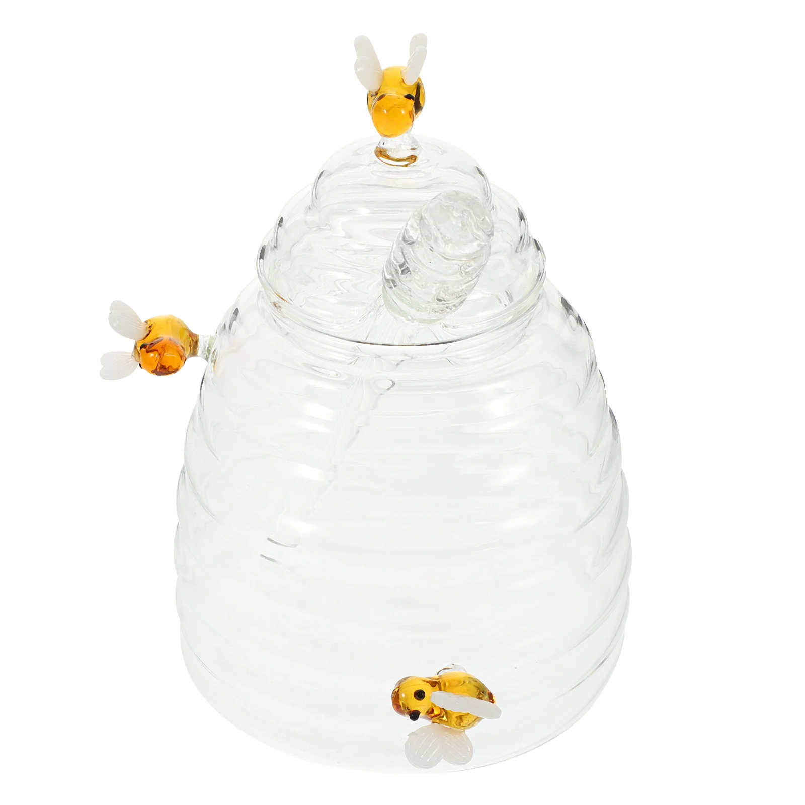 

Honey Jar Dipper Pot Jars Dispenser Storage Containers Syrup Jam Container Clear Lid Bottle Beehive Crystal Lids Sugar Stick Set