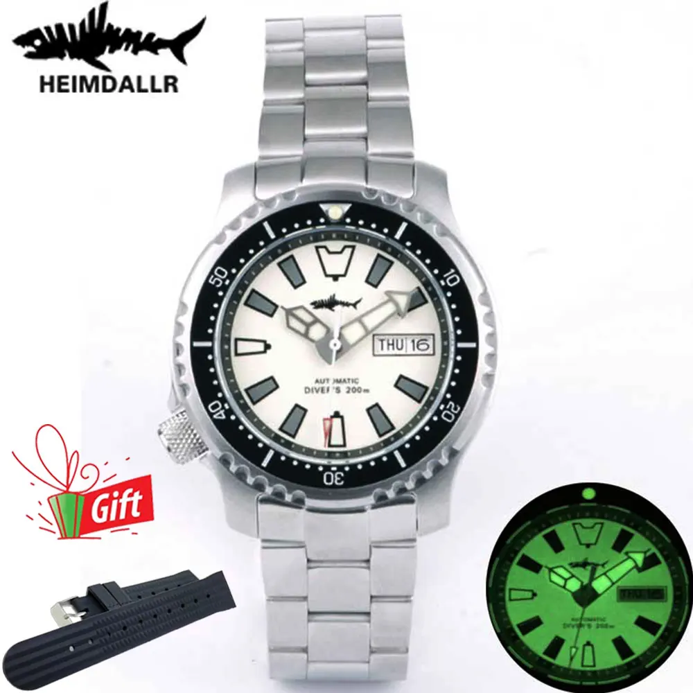 

HEIMDALLR Vintage NH36 Automatic Watch Men Sapphire Mechanical Diver Watches 200M Water Resistant Full Luminous 316L Steel Watch