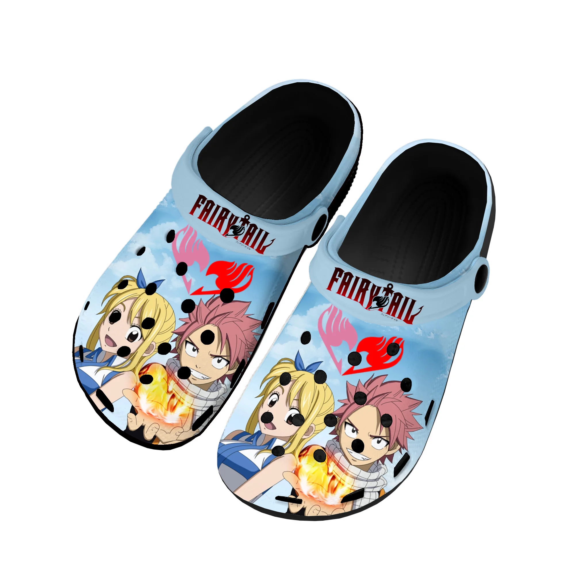 

Anime Fairy Tail Natsu Dragneel Home Clogs Custom Water Shoes Mens Womens Teenager Shoe Garden Clog Beach Hole Black Slippers