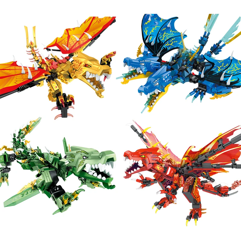 Ниндзя наследие огненный легендарный Дракон грома EVO синяя красная Боевая Фигурка Набор строительных блоков Кирпичи классическая модель фильма детские игрушки