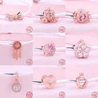 Горячая Распродажа 2021, искусственное серебро, роза, сердце, корона, бант, безделушка, браслет, подходят для оригинальных бусин, шармы, DIY подарок для женщин