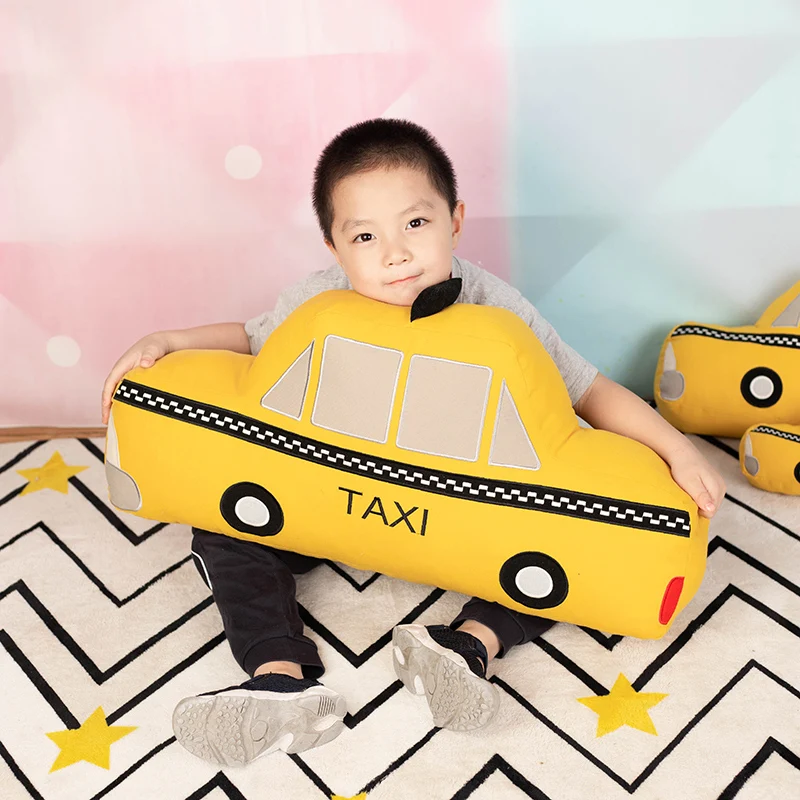 

30-70cm High Quality Cartoon Luminous Taxi Plush Toy Stuffed Sofa Cushion Doll Pillow For Boy Child Girl Kid Nice Birthday Gift