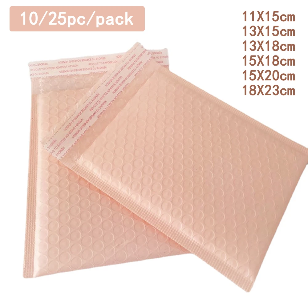 

10/25PC Pink Poly Bubble Mailers Padded Envelopes Bulk Bubble Lined Wrap Polymailer Bags for Shipping Packaging Maile Self Seal