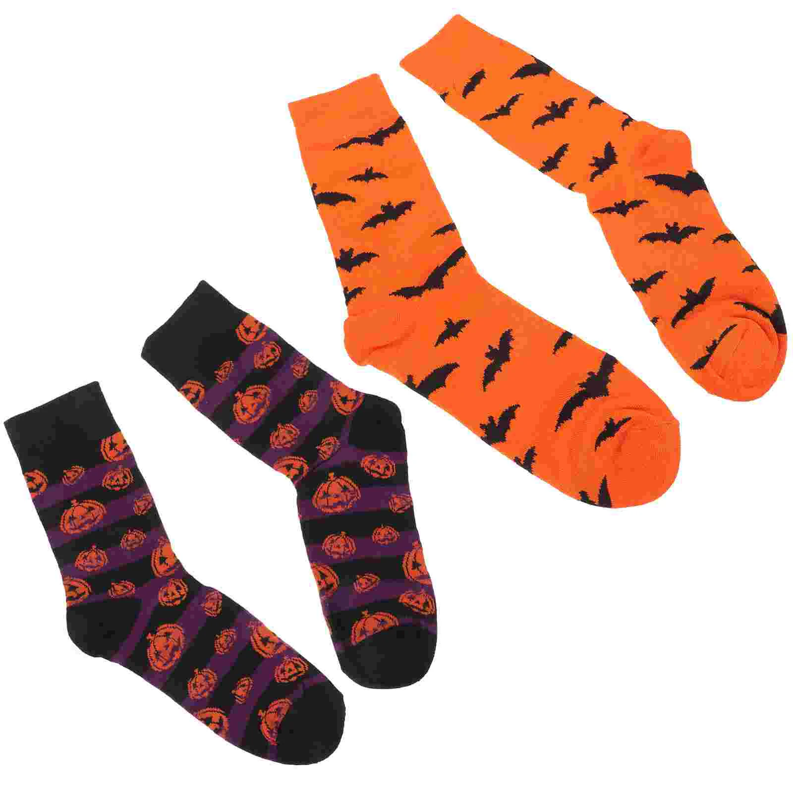 

Socks 2 Pairs Men Cotton Comfortable- calf Socks ( Free Size Bat Pumpkin for Each 1 Pairs )