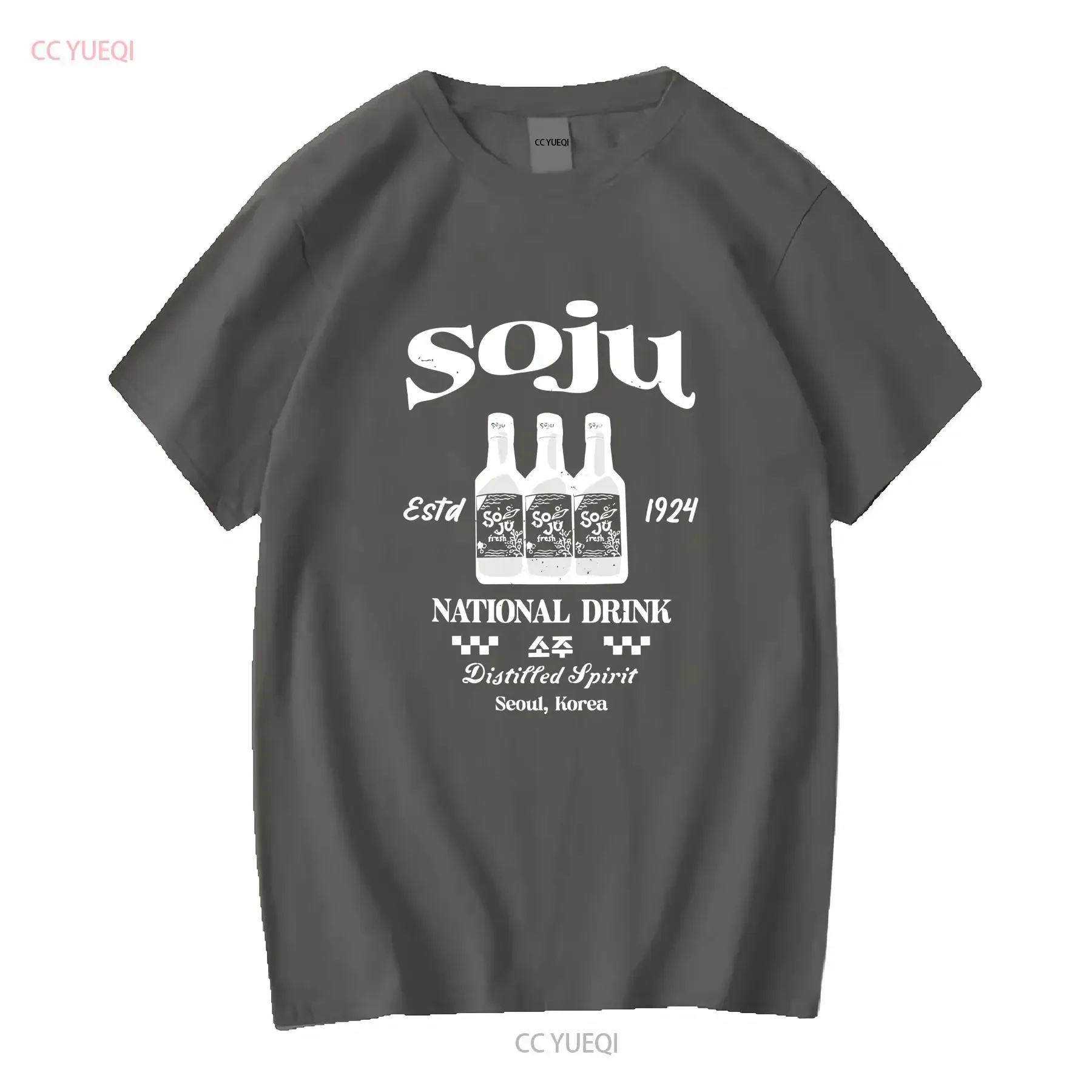 Фото Футболка Soju Kimchi, корейская еда, с длинными или короткими рукавами, винтажная, универсальная, с рисунком, унисекс, дышащая, удобная, повседневная №4