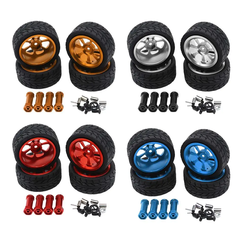 

4pcs 12 Wheel Rim and Tires : for Wltoys140959 A949 A969 RC Car Buggy Tyre