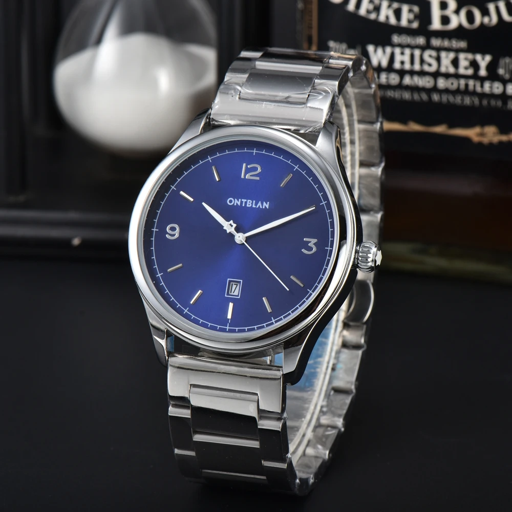 

Ontblan Montblanc High Quality Business Classic Fashion Quartz Watch Men Movement Mens Watch Leather Clock Relogio Masculo
