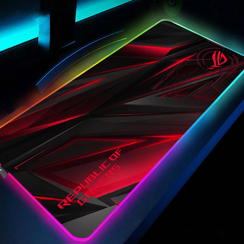 Большой коврик для мыши RGB XXL игровой светодиодный геймерский ASUS большой