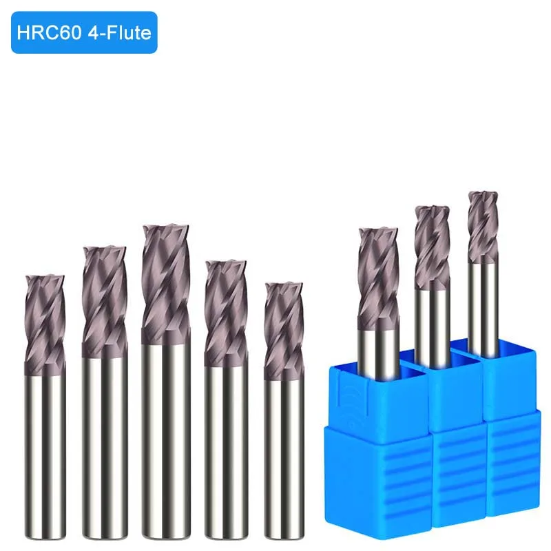 

HRC60 4 Flutes Corner Radius End Mill CNC R Bullnose Cutter Tungsten Carbide Steel Spiral Tools R0.1 0.15 0.2 0.3 0.5 R1R1.5R2