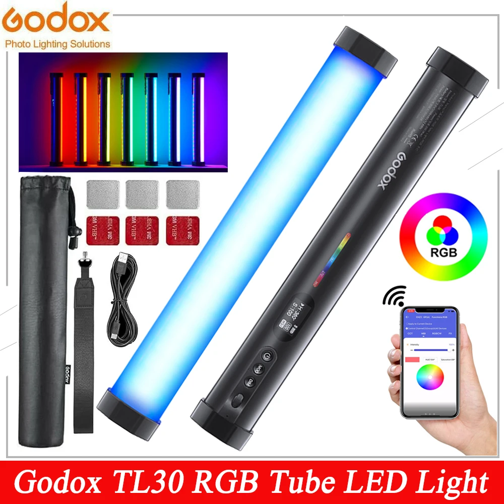 

Godox TL30 RGB LED Light Handheld Tube Wand Stick CTT Photography Lighting APP Control for YouTube Tiktok Photos Video Movie