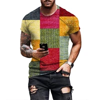 2022 summer fashion t shirt mens 3d printed t shirt breathable street style stitching print t shirt mens tee