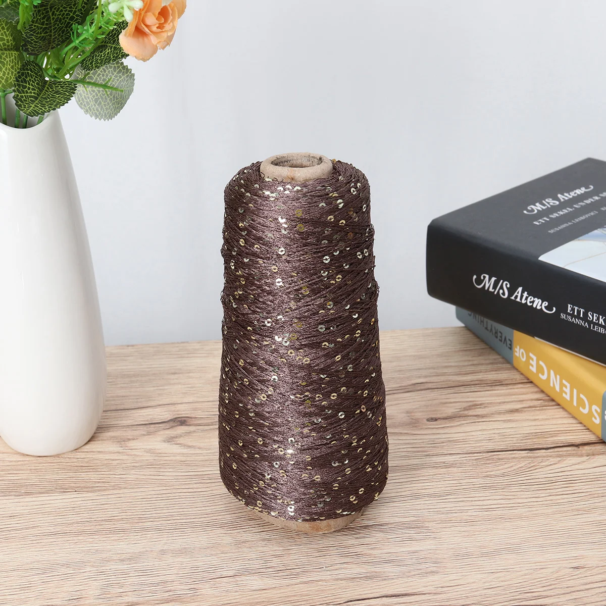 

Yarn Crafting Kit Sparkle Yarn Thin Wire Sequin Yarn Hair Liners Crochet Cotton Yarn Cone Dishcloths Yarn