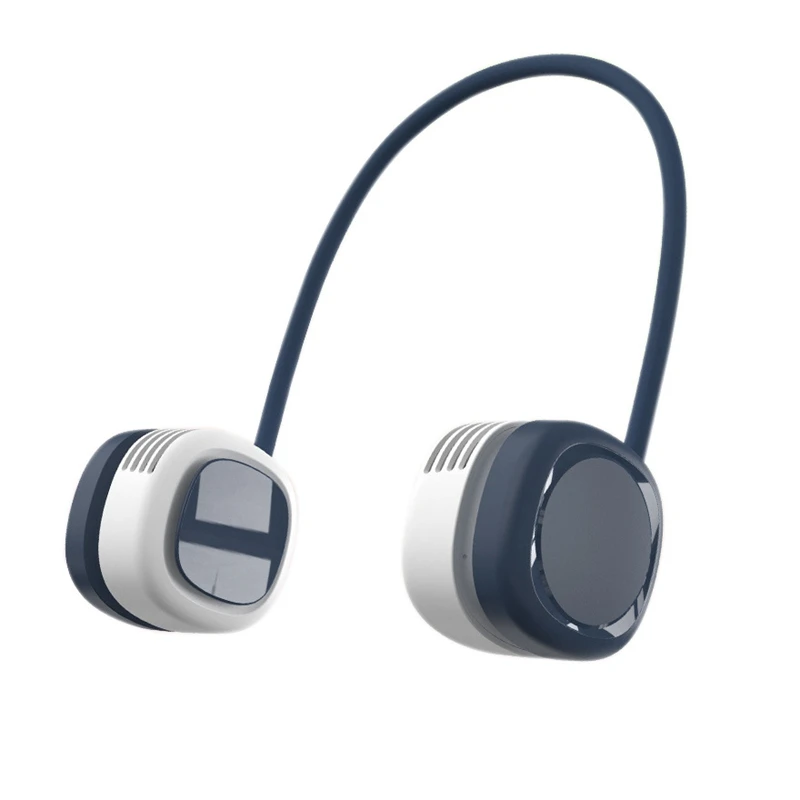 

Portable Neck Fan USB Rechargeable 3-Speed Silent Cooling Fan for Women/Men,Blue