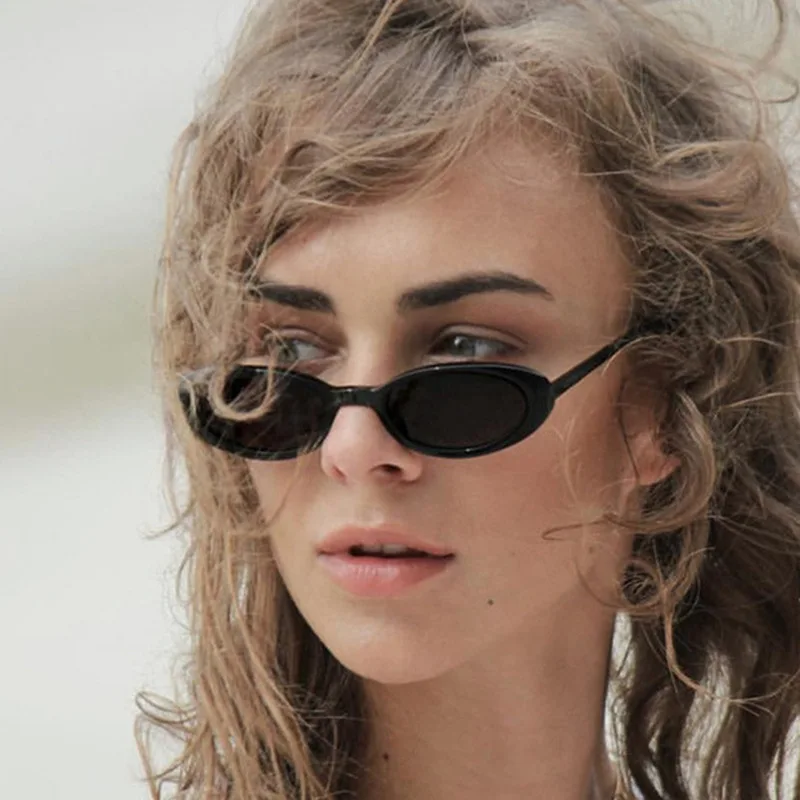 

Small Frame Vintage Sunglasses Men and Women Sun Glasses Male Fashion Shades Oval Mirror Black Retro Oculos De Sol