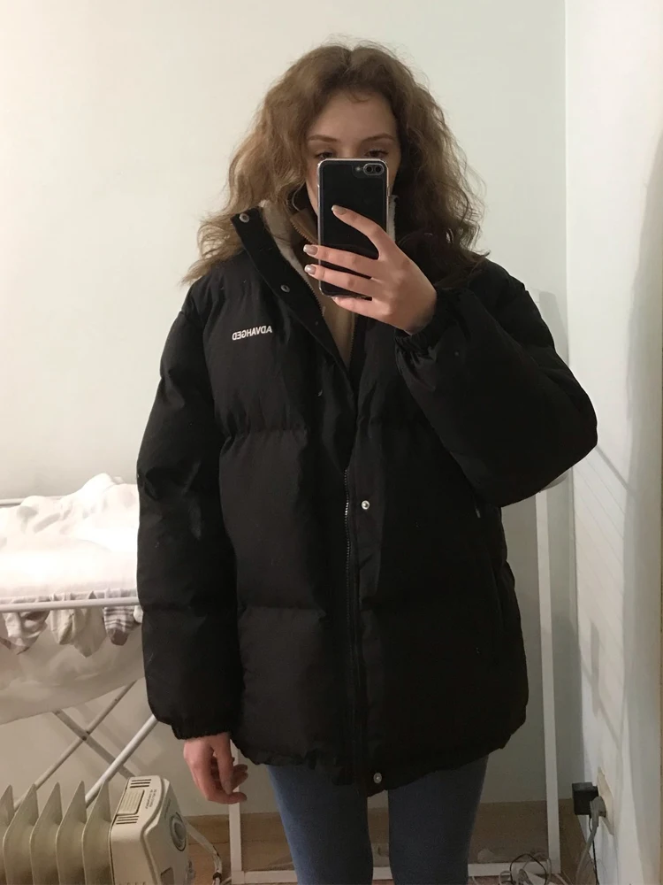 Fashion Winter Jacket Men Stand Collar Thick Teen Gril Loose Casual Over Size Coat Female Women's Parkas Jacket