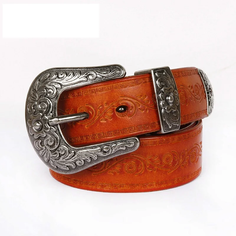 

Belt for Women Unisex Belt 100% Full Grain Genuine Leather Vintage Casual Fashion High Quality Jeans Designer Engraved BeltPK010