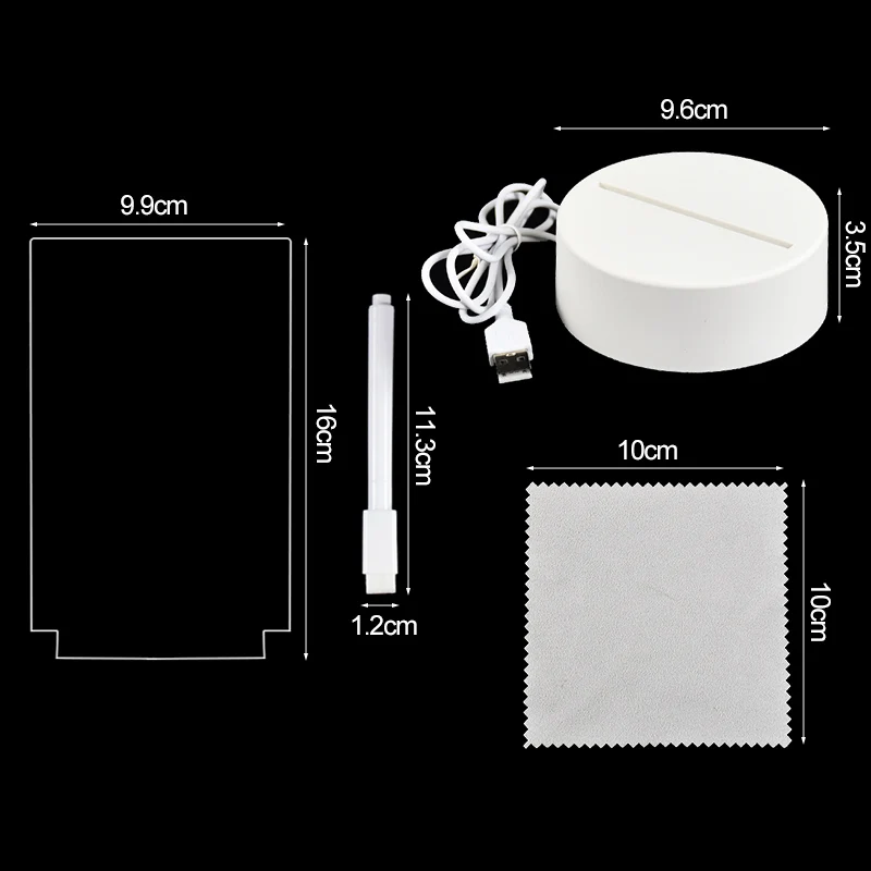 Прозрачные светящиеся светодиодные ночные огни USB светящийся акриловый ночник