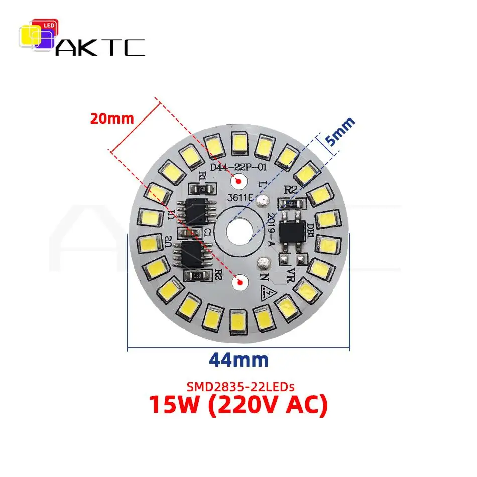 

Светодиодная плата Ankatec YXDB-220V-3/5/7/9/12/15W теплый белый