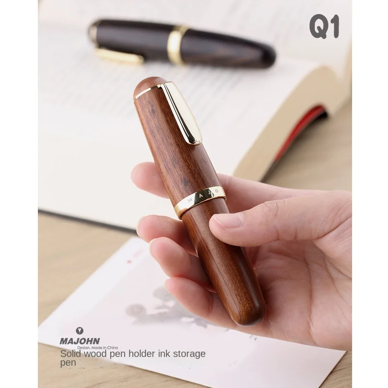 

Ручка из массива сандалового дерева End Craftsman Q1, чернильная ручка, Подарочная коробка, наконечник EF, дизайнерский наконечник F, тонкий наконеч...