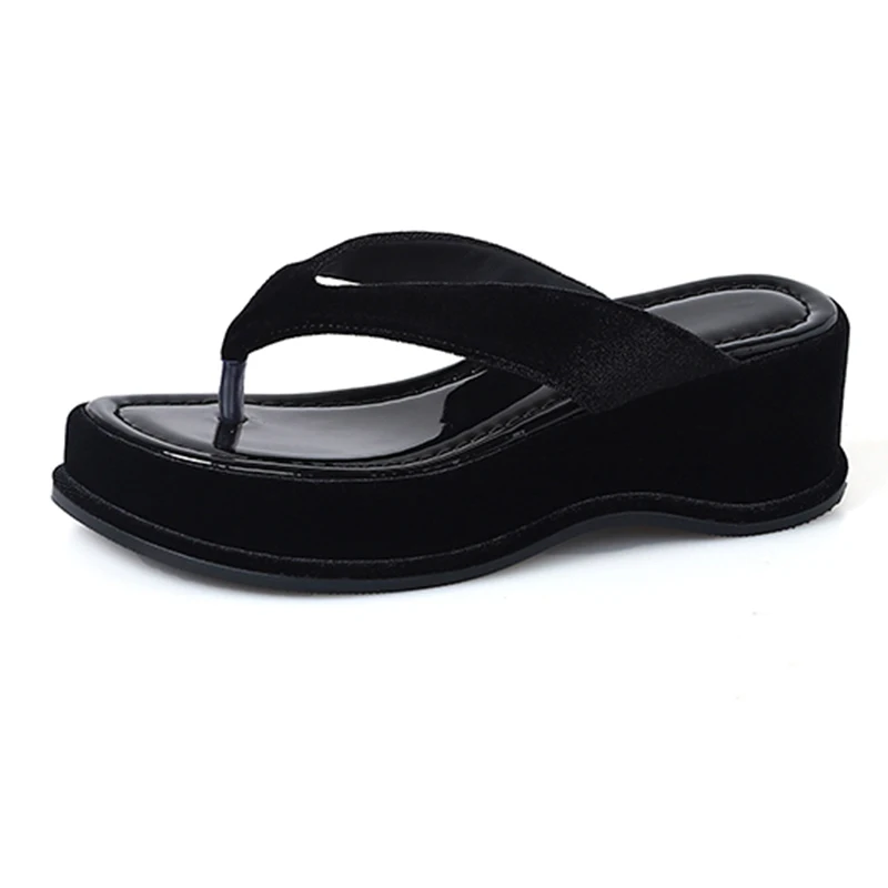 Шлепанцы JOZHAMTA женские на танкетке модные сандалии платформе высокий каблук