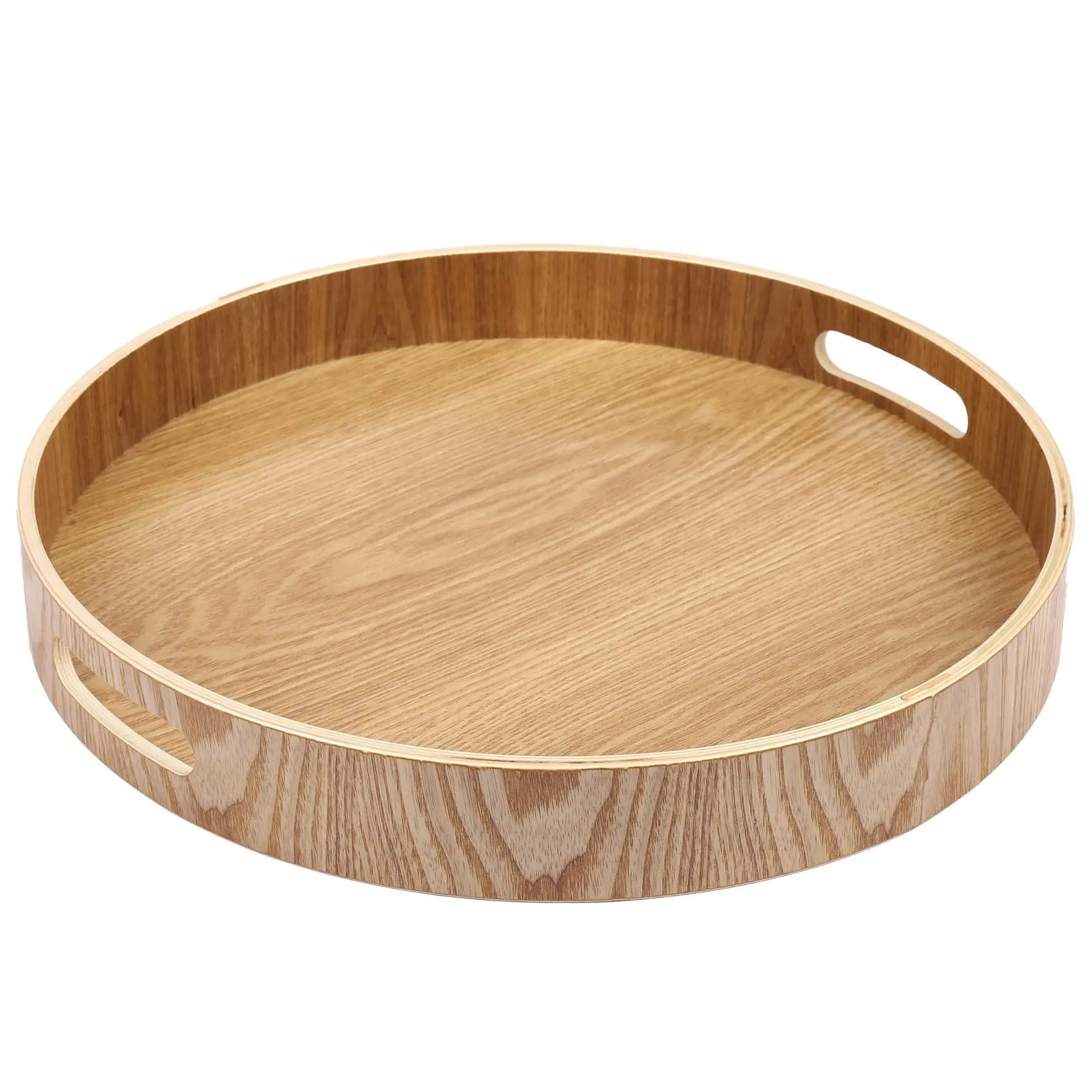 

Круглый сервировочный бамбуковый деревянный поднос для ужина, подносы для чайного бара, контейнер для завтрака, ручка, поднос для хранения 3