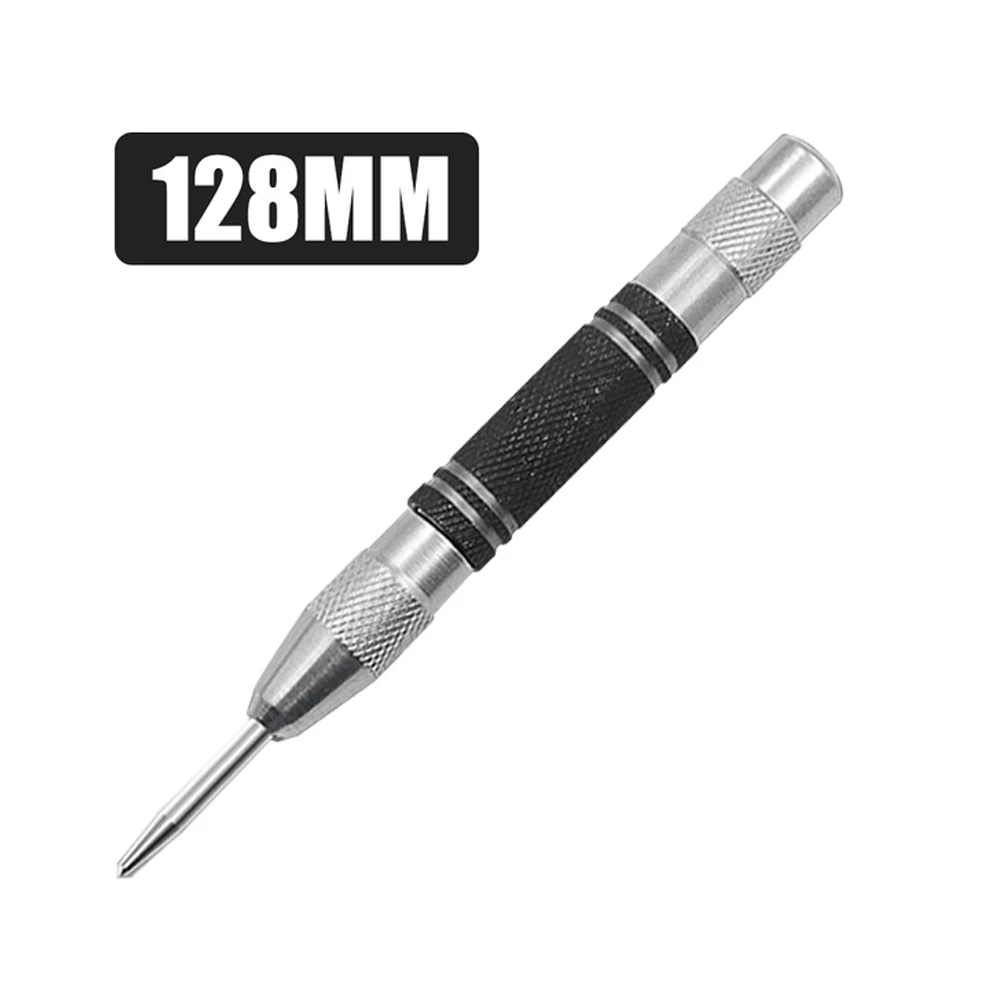 1 Pcs Automatic Center Punch 128mm Spring Loaded Marker Wood Glass Press Dent Drill Woodworking Tools Accessories