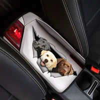 funny creative animal dog pattern anti slip car protector car center cover comfortable car armrest cover center console cover