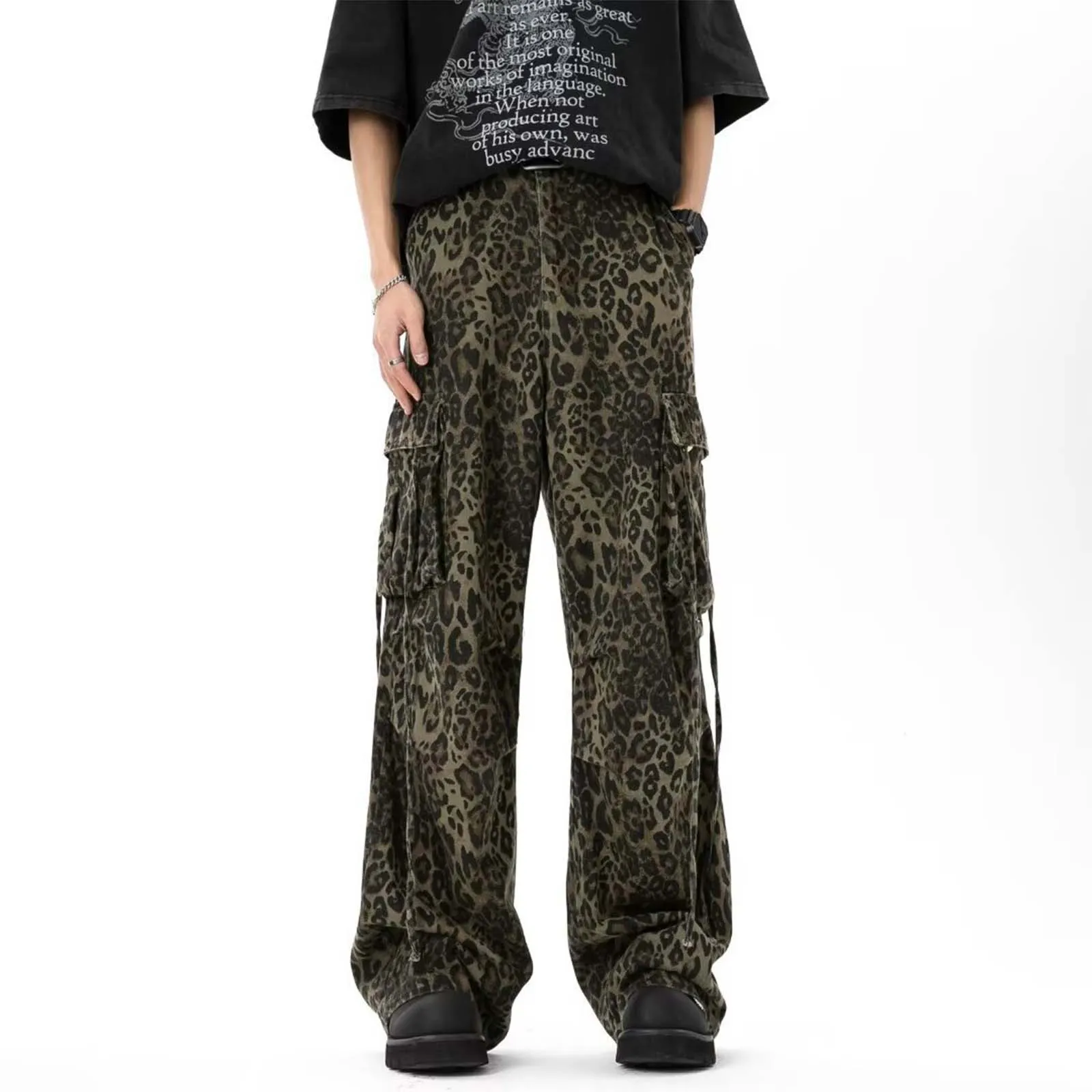 Брюлоны для мебели Con Estampado De Tamaño Pierna Ancha Cintura Alta Pantalones Cargo 501 сужающие