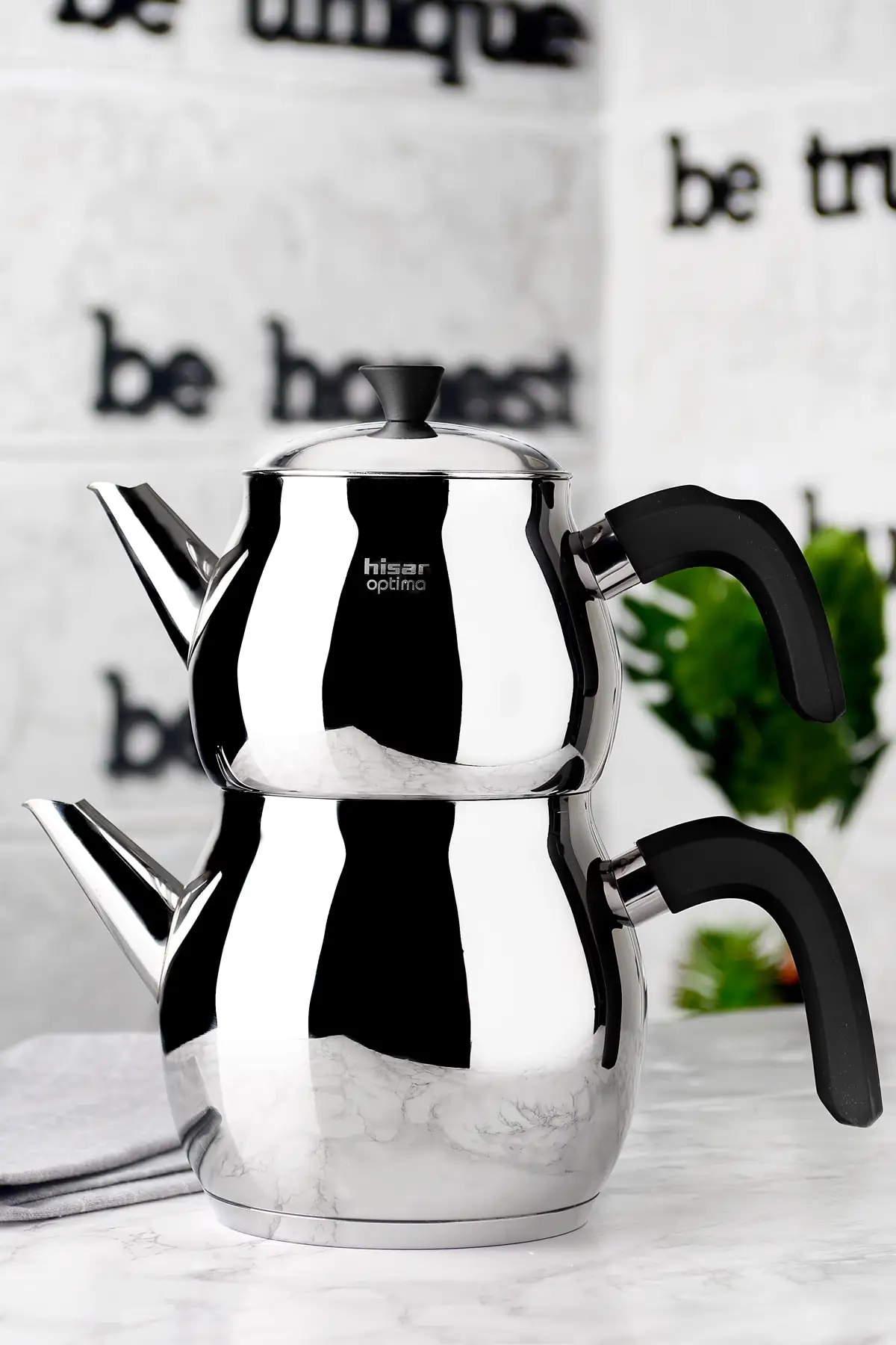 

Стальной чайный набор Optima sarесли черного цвета