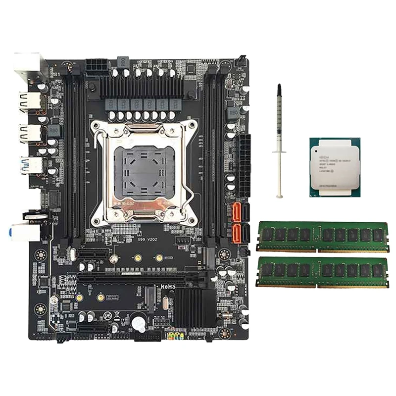 

X99 Motherboard Set With E5 2620 CPU+2X8G DDR4 RAM+Thermal Grease LGA2011-3Pin DDR4 REG ECC RAM USB3.0 M.2 NVME SATA3.0