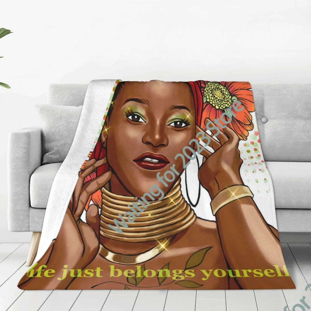 

Black Asian Women-3d Sofa Bed Blanket Super Soft Warm Throw Blanket Adult Blanket Fashion Quilt Home Kids Bedding