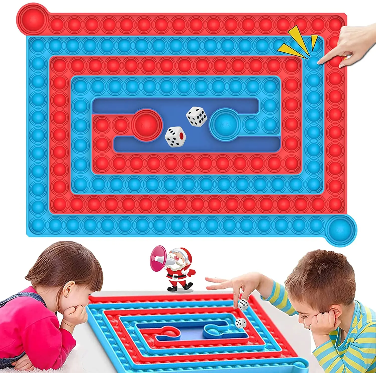 

Geant Pops Fidget board with 2 Dices xxl Anti Stress Popper Toy With Bright Colors To Build Brain Skills stim toys autism ADHD