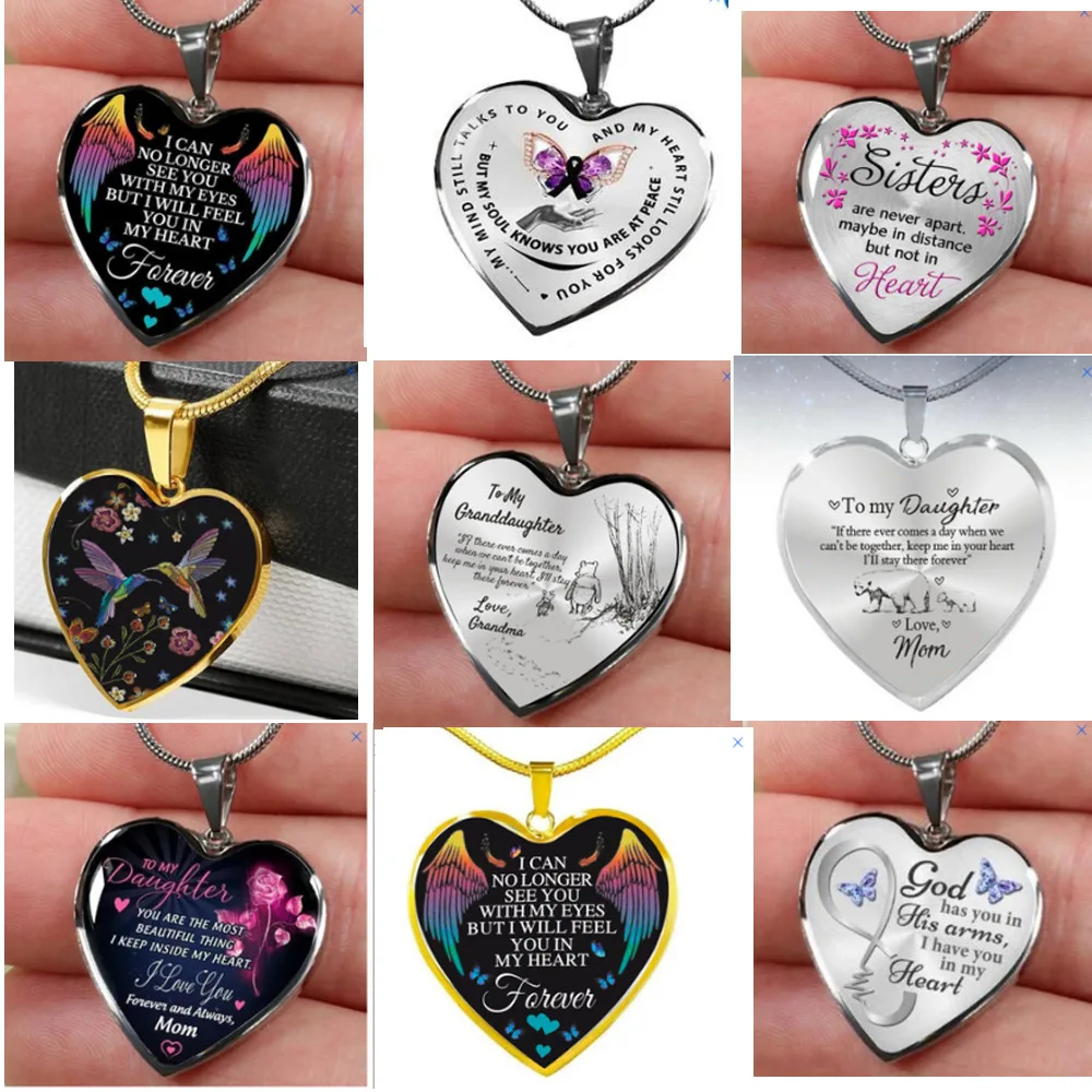 

New Mother Daughter Love Pendant Necklace for Women Best Friends Sisters Necklaces Trendy Charm Aesthetics Party Jewelry Gift