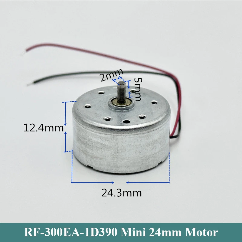 RF-300EA-1D390 DC 1,5 V 3V 5V 6V 7250 об/мин мини бесшумный 24 мм круглый Шпиндельный двигатель Драгоценный Металлический щеточный двигатель DIY Игрушечная модель на солнечной энергии
