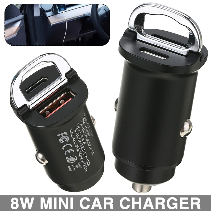 

MAYITR 1pc 38W Universal Car Charger PD+QC Cars Trucks Cigarette Lighter Plug Adapter Fast Charging Automobile Chargers