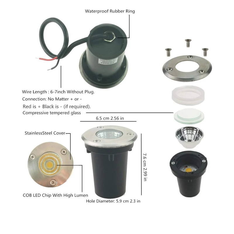 4 шт. светодиодный подземный светильник 5 Вт COB торшер открытый наземный точечный