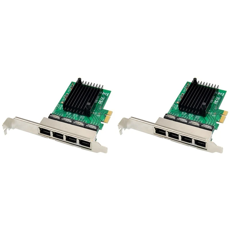 

RISE-2X RJ-45 4-Port Ethernet Server Adapter Gigabit Network Card PCI-E X1 Interface